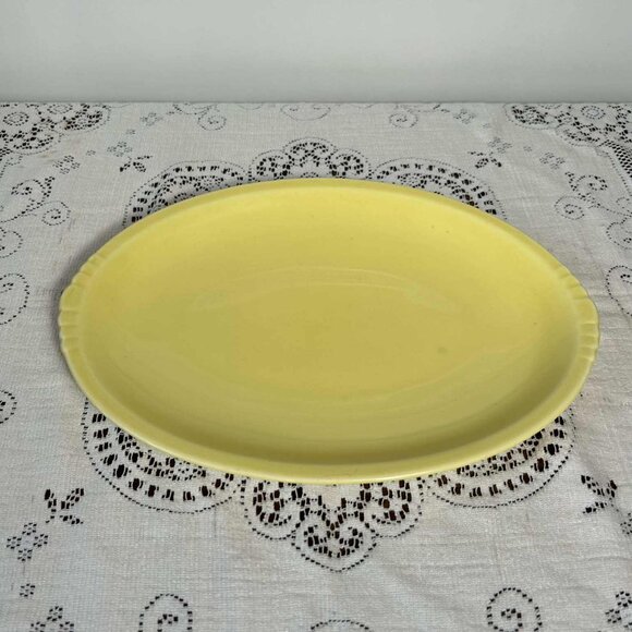 California pottery - Paden City Caliente lemon yellow 12” oval platter - Picture 1 of 7